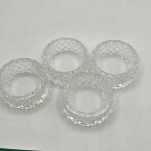 Vintage Fostoria Heritage Clear Pressed Glass Napkin Rings Set Of 4
